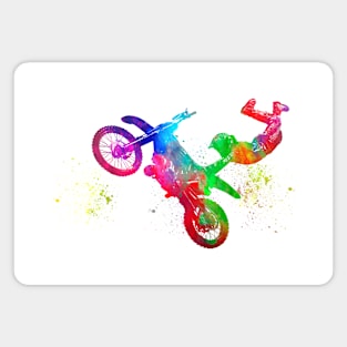 Motocross rider in watercolor Magnet